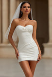 Abito da sposa corto Bodycon Bodycon Semplice