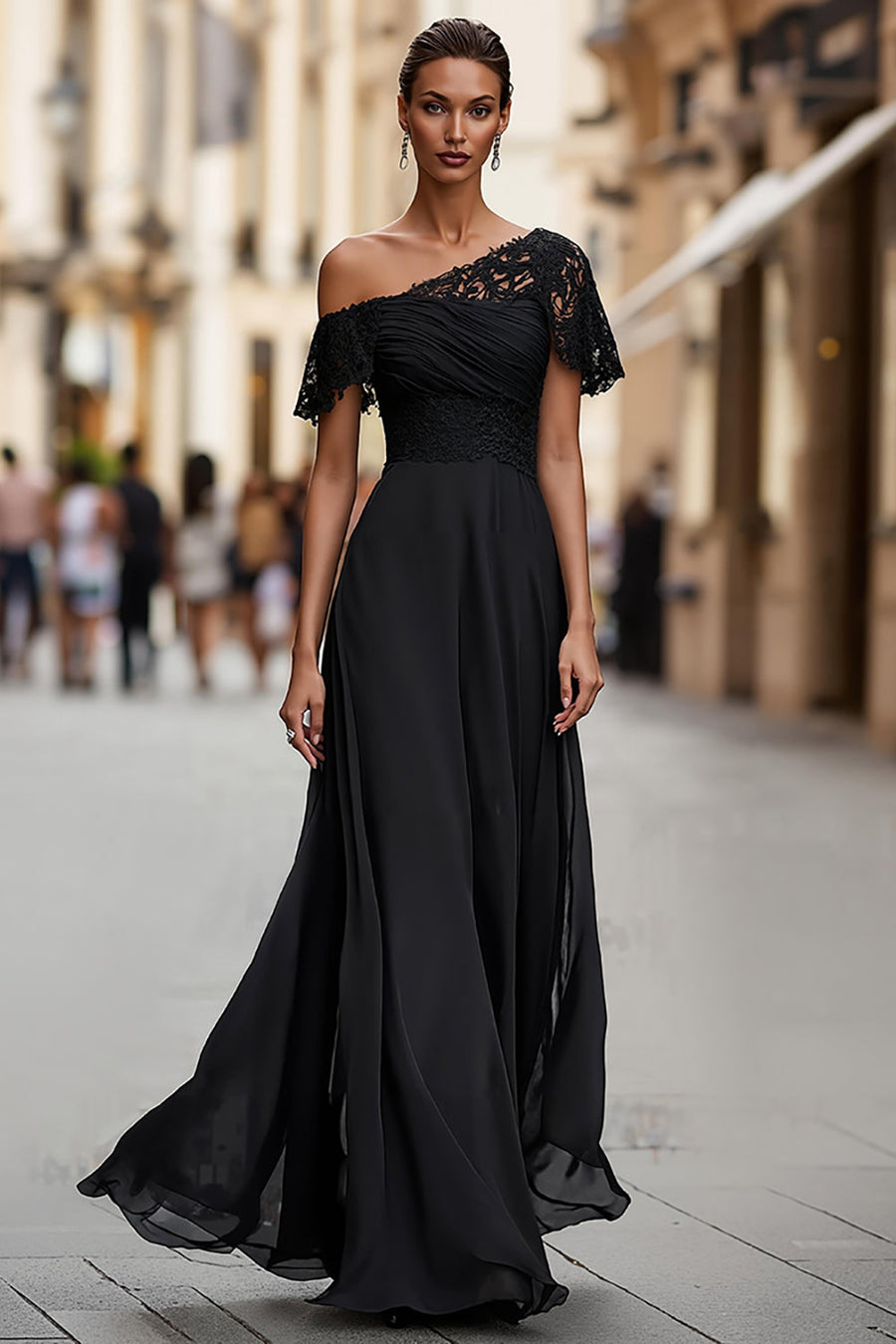 Abito 2 Pezzi Per Madre Della Sposa: Con Giacca, Chiffon, Scollo Quadrato, Lunghezza Al Ginocchio - Disponibile Su Misura, Elegante Per Cerimonie