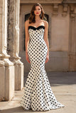 Abito da ballo bianco nero a pois Sweetheart