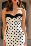 Abito da ballo bianco nero a pois Sweetheart