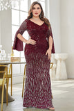 Abito mamma della sposa a paillettes nero collo a V taglia grande