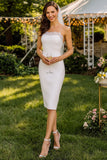 Abito da sposa Midi con spalline in pizzo bianco