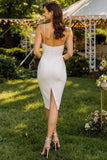 Abito da sposa Midi con spalline in pizzo bianco