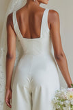 Sagoma da sposa bianca a collo a barca A Line Long