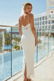 Abito da sposa Midi con spalline spaghetti in pizzo avorio