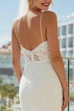 Abito da sposa lungo con spalline in pizzo avorio