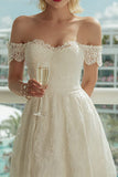 Abito da sposa midi in avorio a spalle scoperte
