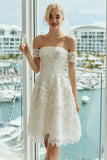 Pizzo Avorio Abito da Sposa con una linea a spalla