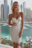 Abito da sposa bodycon con paillettes scintillanti avorio