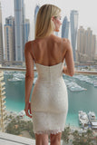 Abito da sposa bodycon con paillettes scintillanti avorio