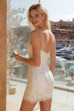 Abito da sposa bodycon con spalline avorio in pizzo avorio