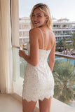 Abito da sposa bodycon con spalline avorio scintillante