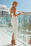 Pizzo con spalline Sponda Avorio Abito da Sposa Lungo