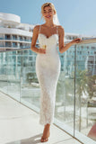 Pizzo con spalline Sponda Avorio Abito da Sposa Lungo