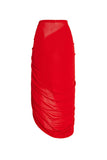 Costume rosso senza spalline a 2 pezzi con copertura