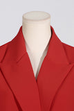 Red Peak Lapel Donne Prom Blazer con Fiocco