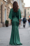 Abito della madre della sposa con scerone in chiffon borgogna e maniche