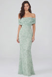 Abito midi in chiffon a sagoma con stampa salvia polverosa