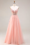 Corsetto con appliquesi di anguria con spalline A linea lunga in tulle abito da cerimonia