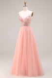 Corsetto con appliquesi di anguria con spalline A linea lunga in tulle abito da cerimonia