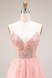 Corsetto con appliquesi di anguria con spalline A linea lunga in tulle abito da cerimonia