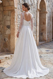 Abito da sposa Boho a maniche lunghe a maniche lunghe con fessura