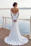 Abito da sposa lungo in chiffon con frusci in sirena avorio