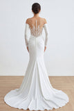 Abito da sposa lungo arricciata in stile sirena color avorio con applicazioni