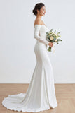 Abito da sposa lungo arricciata in stile sirena color avorio con applicazioni