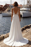 Corsetto avorio di sirena con spallette applicate e vestito da sposa con spacco