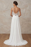 Abito da sposa con spalline in pizzo a scorrimento in avorio A Line