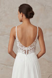 Abito da sposa con spalline in pizzo a scorrimento in avorio A Line
