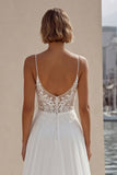 Abito da sposa in pizzo A Line Sweep con fessura