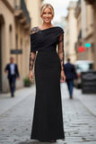 Abito Madre della Sposa in raso nero in pizzo unico