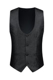 Completi da ballo Jacquard da uomo blu a 3 pezzi con uno scialle e un bottone