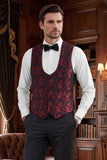 Completi da ballo Jacquard da uomo blu a 3 pezzi con uno scialle e un bottone