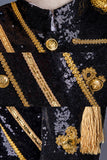 Abiti neri da uomo con seno singolo e paillettes