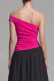 Fucsia e nero Abito formale A a Linea Lunga
