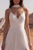Spalline A Line Ivory Maxi Beach Abito da Spiaggia con Fessura