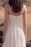 Spalline in Avorio Un abito da sposa da spiaggia High-Low con volant in linea