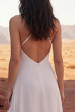Abito da sposa Boho A Lungo Rosso A Row con Volant e Apertura