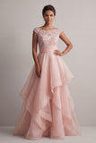 Abito Madre della Sposa con scollo battuto A Line Champagne Sequin