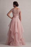 Abito Madre della Sposa con scollo battuto A Line Champagne Sequin