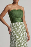 Abito Mother Of Bride Verde Floreale A Line Twinless