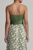 Abito Mother Of Bride Verde Floreale A Line Twinless