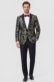 Completi da ballo Jacquard con bavero a due pezzi e a due pezzi neri