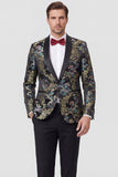 Completi da ballo Jacquard con bavero a due pezzi e a due pezzi neri