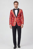 Completi da ballo Jacquard con bavero a due pezzi e a due pezzi neri