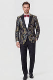 Completi da ballo Jacquard da uomo a due pezzi con bavero a punta e un bottone