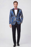 Completi da ballo Jacquard da uomo a due pezzi con bavero a punta e un bottone